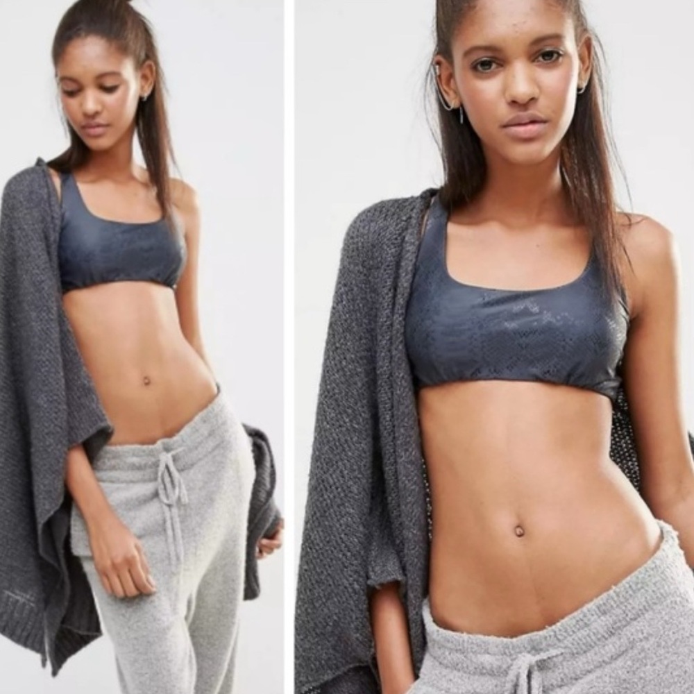 Blue life bikini bra top medium gray